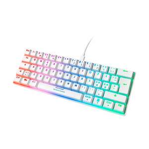 DELTACO Mechanische Mini Gaming Tastatur TKL (62 Tasten, LED RGB Hintergrundbeleuchtung, rote Schalter / Switches)