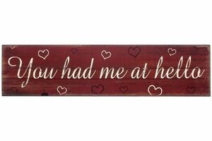 MyFlair Holzschild "You had me at hello"