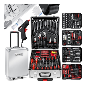 Masko® 969 tlg Werkzeugkoffer Werkzeugkasten Werkzeugkiste Werkzeug Trolley ? Profi ? 949 Teile ? Qualitätswerkzeug... Silber