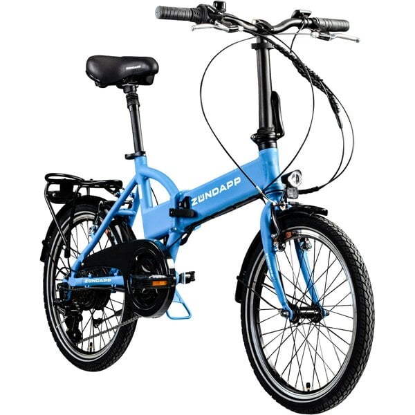 Bild 1 von Zündapp Z101 20 Zoll Elektro Klapprad für Erwachsene 150 - 180 cm 6 Gang E Klappfahrrad E Bike Faltrad Pedelec StVZO... sky blau