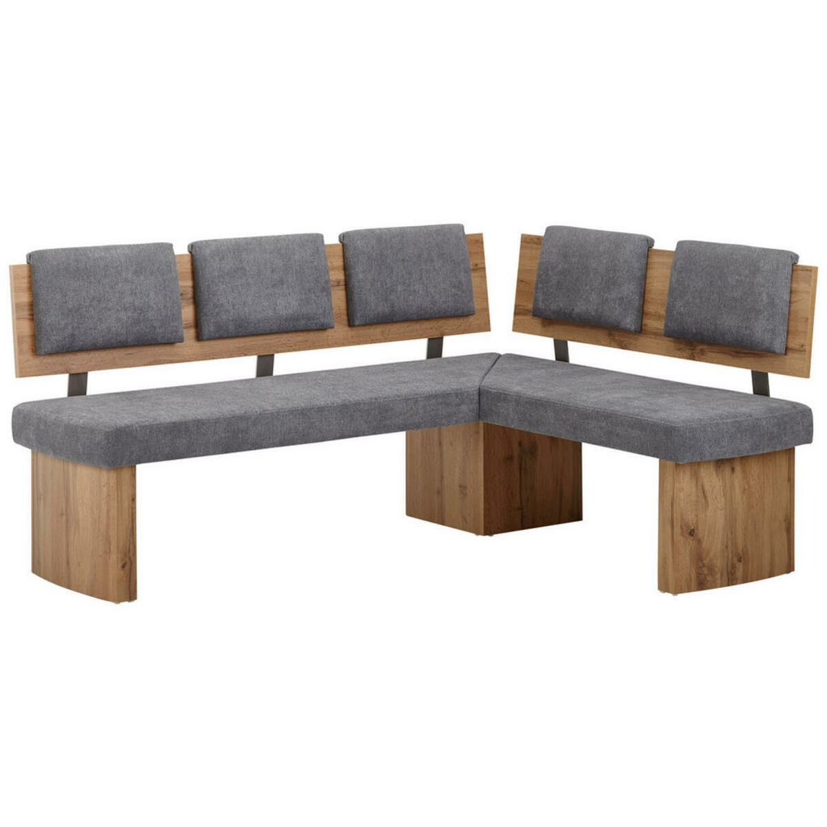 Bild 1 von Cantus Eckbank beflockt grau, eichefarben  , Santorin , Textil , Uni , 5-Sitzer , beflockt,Nachbildung , Stoffauswahl, Typenauswahl, seitenverkehrt erhältlich , 000675009424
