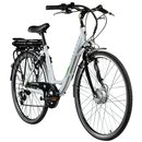 Bild 1 von Zündapp Z503 E Bike Damen Fahrrad ab 155 cm 8 Zoll Pedelec mit tiefem Einstieg retro Hollandrad 7 Gang Schaltung Stadtrad StVZO... weiß/grün, 49 cm