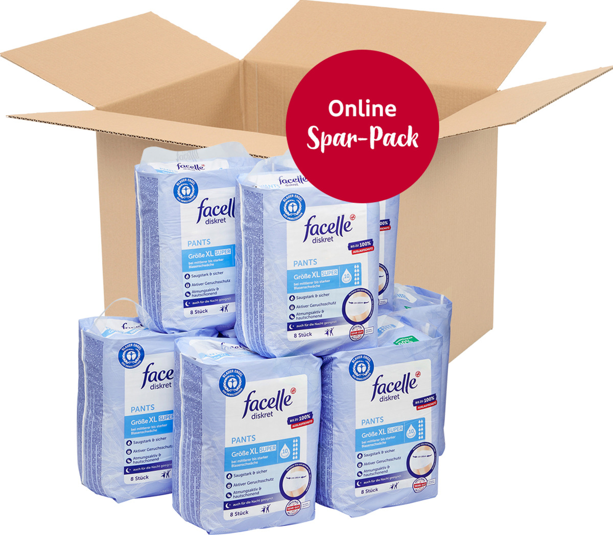 Bild 1 von facelle diskret Vorteilspack Pants super Gr. XL