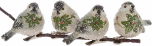 Weihnachtsbaumklammer »Vögel«, (Set, 4 tlg.), mit Schneeglitter