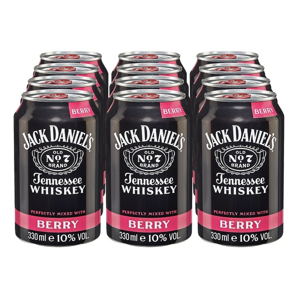 Bild 1 von Jack Daniel's Whiskey & Berry Mixgetränk 10,0 % vol 0,33 Liter Dose, 12er Pack