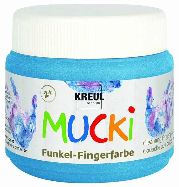 Bild 1 von Kreul Mucki Funkel-Fingerfarbe
, 
Diamantenblau, 150 ml