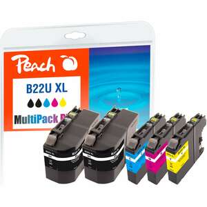 Peach Spar Pack Plus Tintenpatronen, kompatibel zu Brother LC-22UXL (wiederaufbereitet)