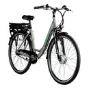 Bild 1 von Zündapp Z502 700c E-Bike Citybike Pedelec 28 Zoll E Damenfahrrad Elektrofahrrad Tiefeinsteiger... grau/grün, ohne Korb