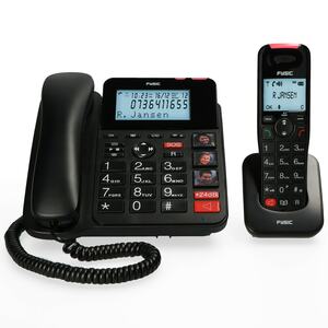 Fysic Schnurgebundenes Telefon FX-8025 mit Anrufbeantworter und DECT-Telefon für Senioren