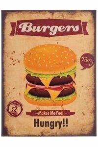MyFlair Metallschild "Burgers"