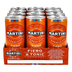 Martini Fiero & Tonic L'apteritivo Mixgetränk 4,7 % vol 0,25 Liter Dose, 12er Pack
