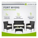Bild 1 von Polyrattan Gartenmöbel-Set Fort Myers schwarz mit Tisch, Sofa, 2 Stühle & Auflagen   Juskys