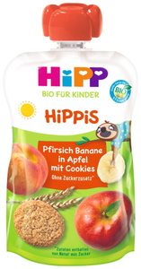 Hipp Bio Hippis Pfirsich-Banane in Apfel mit Cookies ab 1 Jahr 100g