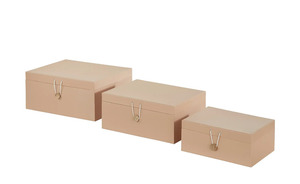 Aufbewahrungsboxen, 3er-Set beige Papier Maße (cm): B: 33,2 H: 14,8 T: 25,2 Aufbewahren & Ordnen
