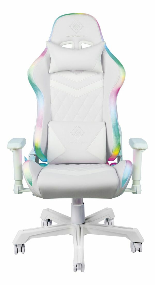 Bild 1 von DELTACO LED Gaming Stuhl „GAMING RGB“, Kunstleder, weiß