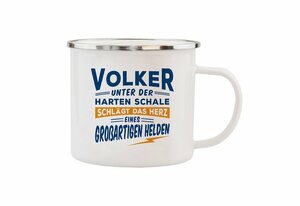 HTI-Living Becher »Echter Kerl Emaille Becher Volker«, Emaille