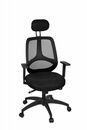 Bild 1 von AMSTYLE Bürostuhl Deluxe Schwarz Schreibtischstuhl Drehstuhl Bürosessel mit Armlehnen & Kopfstütze