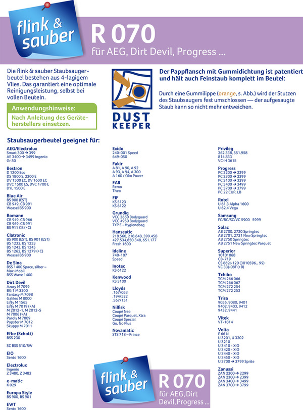 Bild 2 von flink & sauber 
            Staubsaugerbeutel R 070