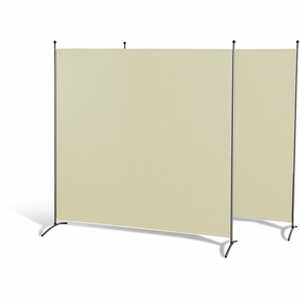 Grasekamp Doppelpack Stellwand 180x180 cm - beige  - Paravent Raumteiler Trennwand  Sichtschutz