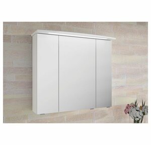 Lomadox Spiegelschrank »FES-4010-66« Badezimmer mit Koprus in weiß glanz, inkl. LED - B/H/T: 82/72/27cm