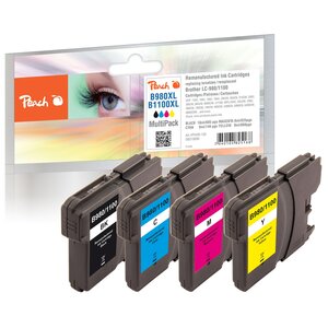 Peach Spar Pack Tintenpatronen kompatibel zu Brother LC-980/1100VALBP (wiederaufbereitet)