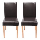 Bild 1 von 2x Esszimmerstuhl Stuhl Küchenstuhl Littau ~ Leder, braun, helle Beine