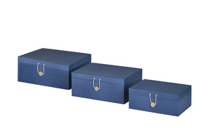 Aufbewahrungsboxen, 3er-Set blau Papier Maße (cm): B: 33,2 H: 14,8 T: 25,2 Aufbewahren & Ordnen