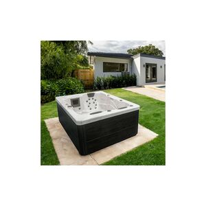 Home Deluxe Outdoor-Whirlpool White Marble ohne Treppe und Thermoabdeckung