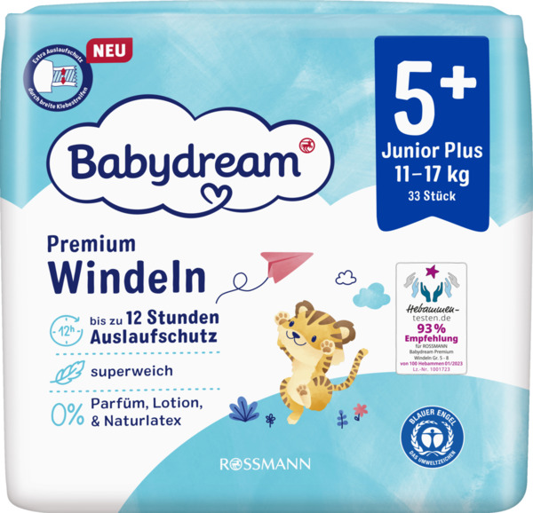 Bild 1 von Babydream Premium Windeln Gr. 5+ Junior 11-17 kg