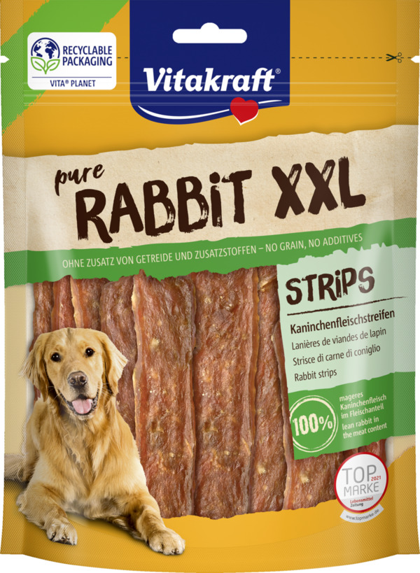 Bild 1 von Vitakraft pure RABBIT Kaninchenfleischstreifen XXL, 250 g