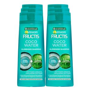 Fructis Shampoo FATS Coco Water 250 ml, 6er Pack
