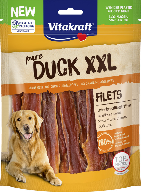 Bild 1 von Vitakraft pure DUCK XXL Entenbrustfiletstreifen, 250 g