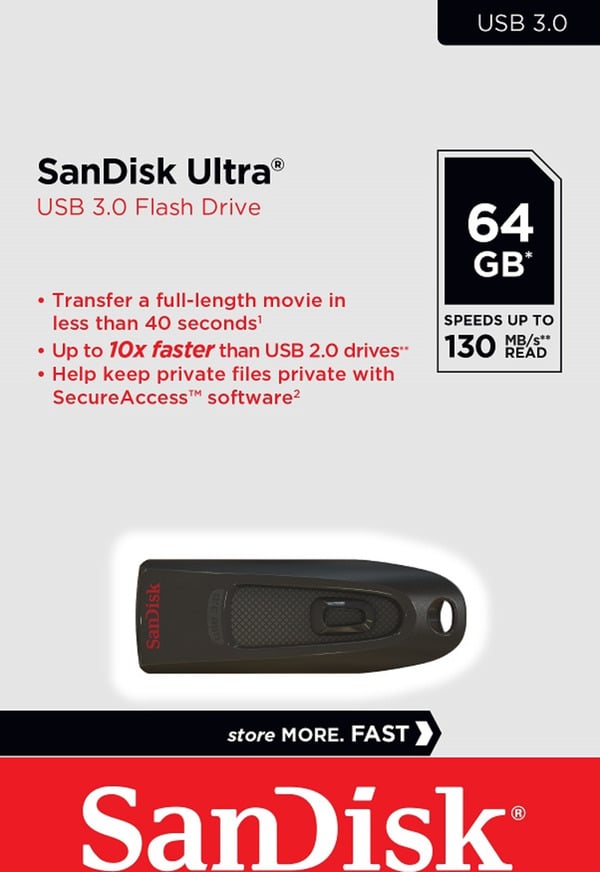 Bild 1 von SanDisk Ultra USB 3.0 Flash Drive 64 GB USB-Stick