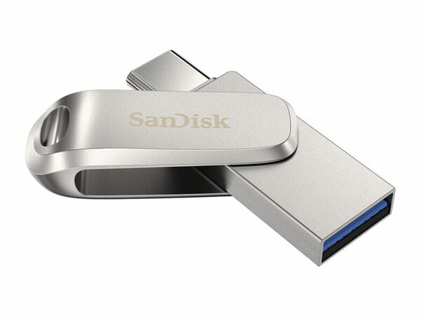 Bild 1 von SanDisk Ultra Dual Drive Luxe, 128 GB Flash-Laufwerk, USB-C/USB-A 3.1, silber
