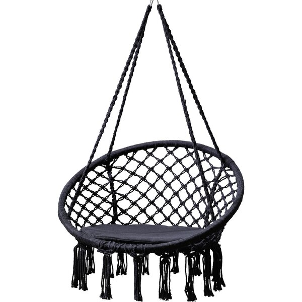 Bild 1 von Grasekamp Hängesessel zum Aufhängen mit rundem  Sitzkissen Schwarz Belastbarkeit max.  100 kg Schwebesessel
