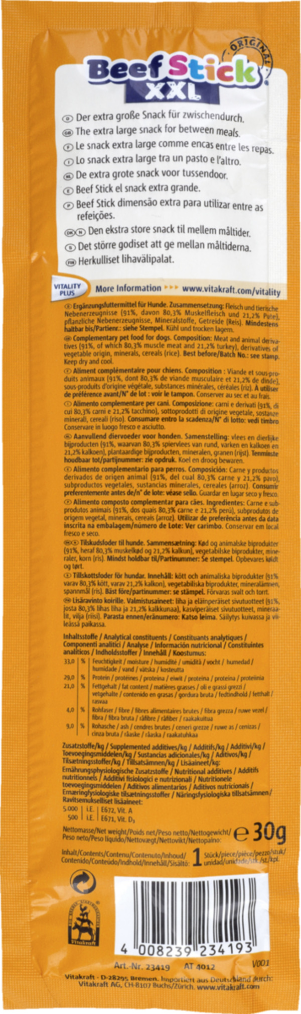 Bild 2 von Vitakraft Beef Stick XXL, 30 g