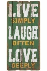 MyFlair Holzschild "Live Simply"