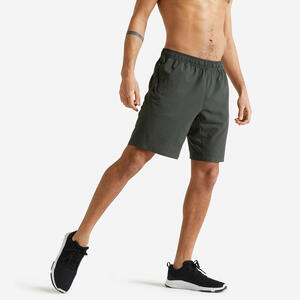 Shorts Fitnesstraining Reissverschlusstaschen Herren khaki