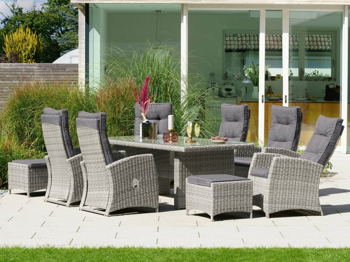 Bild 1 von KONIFERA Garten-Essgruppe »Monaco«, (17-tlg), 6 Sessel, 2 Hocker, Tisch, Polyrattan