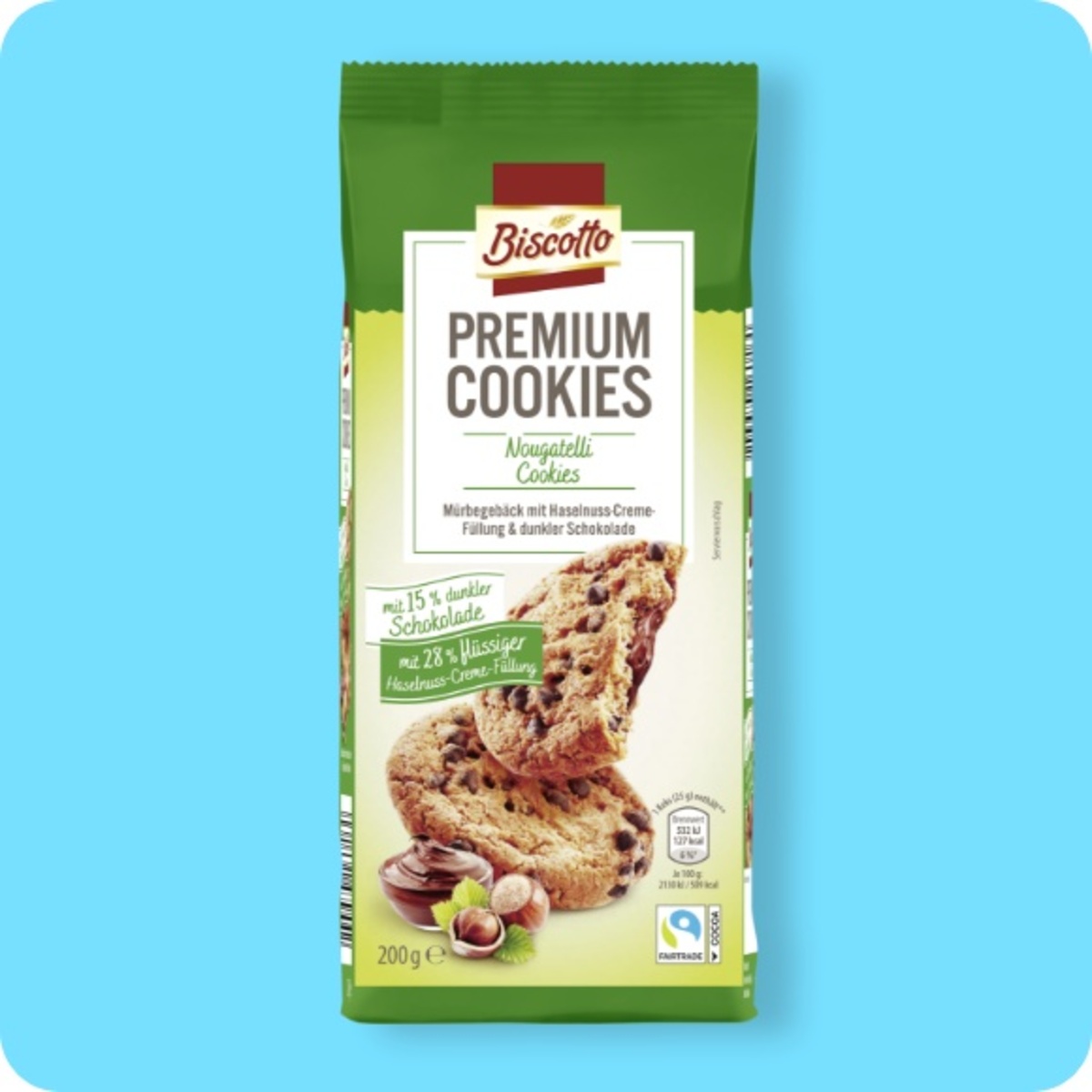 Bild 1 von BISCOTTO Premium-Cookies, Nougatelli Cookies oder White Chocolate Cranberry Cookies