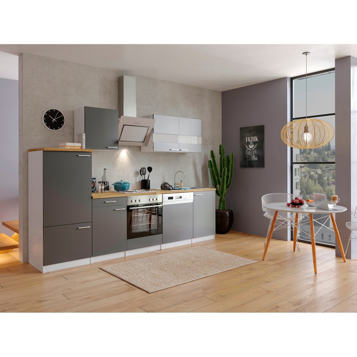 Bild 1 von Respekta Küchenzeile KB280WGS 280 cm Weiß - Grau
