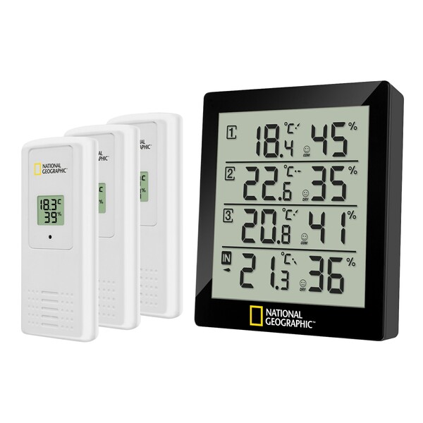 Bild 1 von NATIONAL GEOGRAPHIC digitales Thermo-Hygrometer für 4 Messbereiche - schwarz