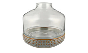 Vase mit Steinboden grau Glas , Steingut Maße (cm): H: 22  Ø: [22.5] Dekoration