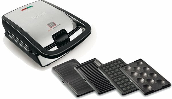 Bild 1 von Tefal Waffeleisen Snack Collection 4er Set SW854D, 700 W, Kombigerät, Inklusive 4 antihaftbeschichte Plattensets, Spülmaschinengeeignet, Panini, Waffeln, Sandwich, süße Küchlein