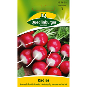 Quedlinburger Radies 'Rundes halbrot-halbweiss'