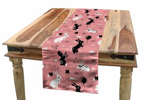 Abakuhaus Tischläufer »Esszimmer Küche Rechteckiger Dekorativer Tischläufer«, Hase Kreative Lustige Kaninchen Kunst
