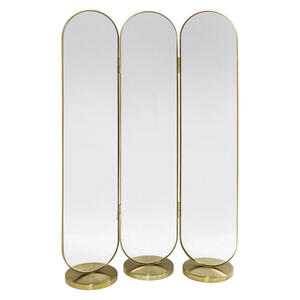 Kare-Design Spiegel-Paravent  Gold  Metall