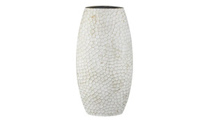 Vase weiß Metall Maße (cm): B: 45 H: 24 T: 10 Dekoration