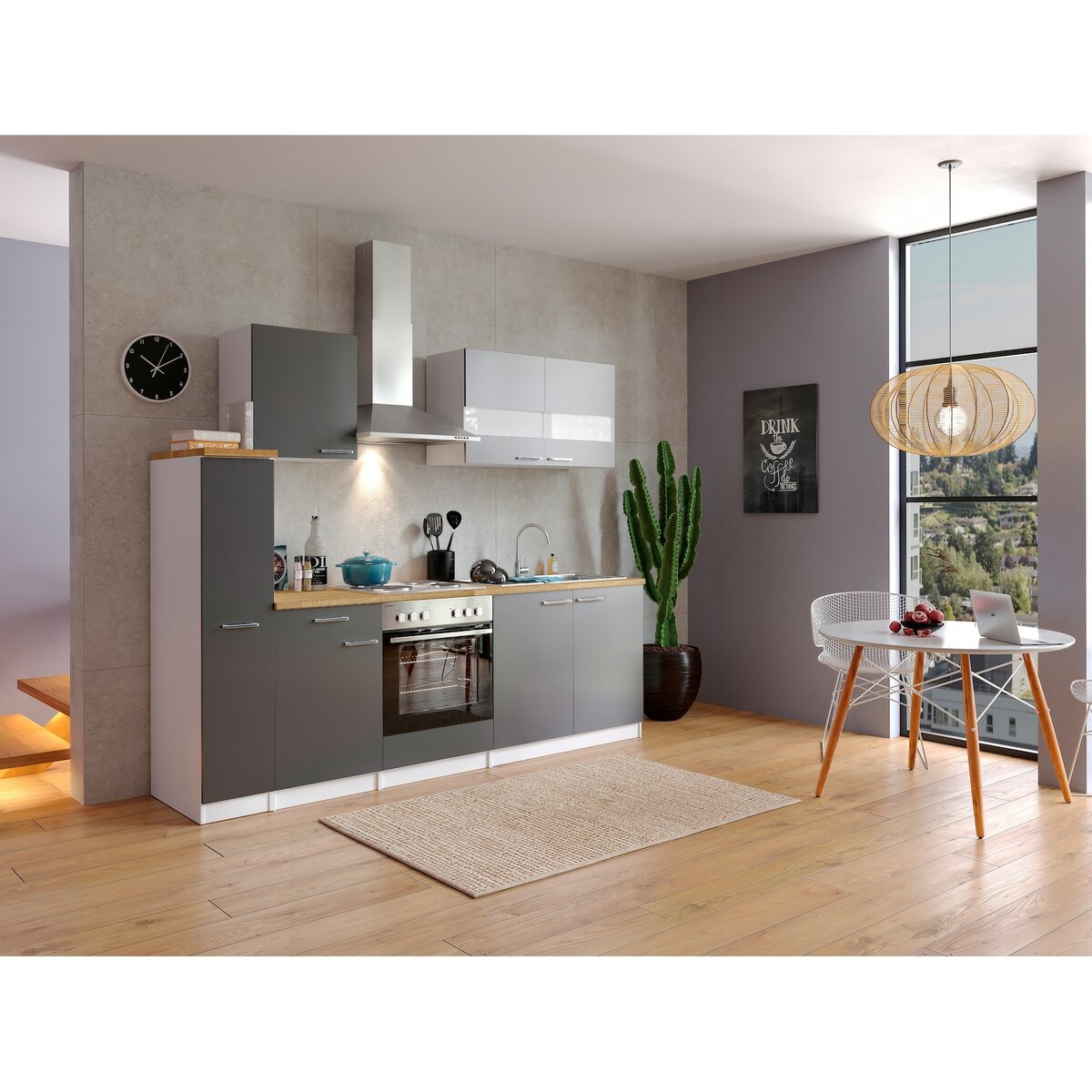 Bild 1 von Respekta Küchenzeile KB240WG 240 cm Weiß - Grau