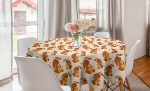 Abakuhaus Tischdecke »Kreis Tischdecke Abdeckung für Esszimmer Küche Dekoration«, Hase Ostern-Zeit Häschen-Kunst